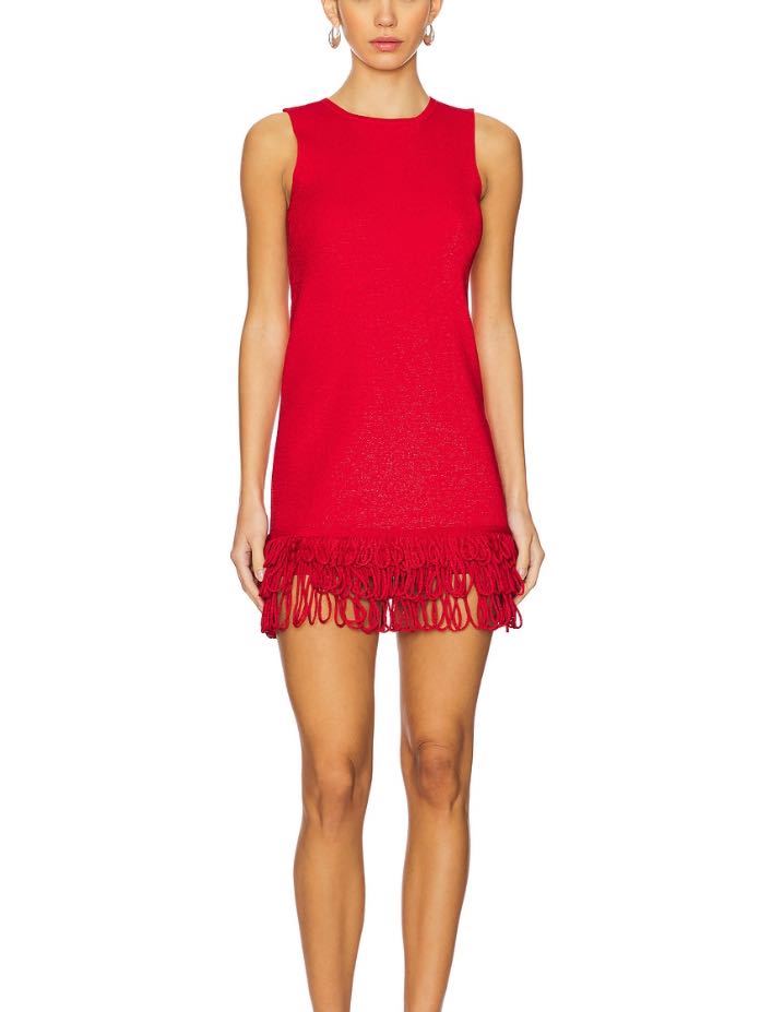 Red fringe dress