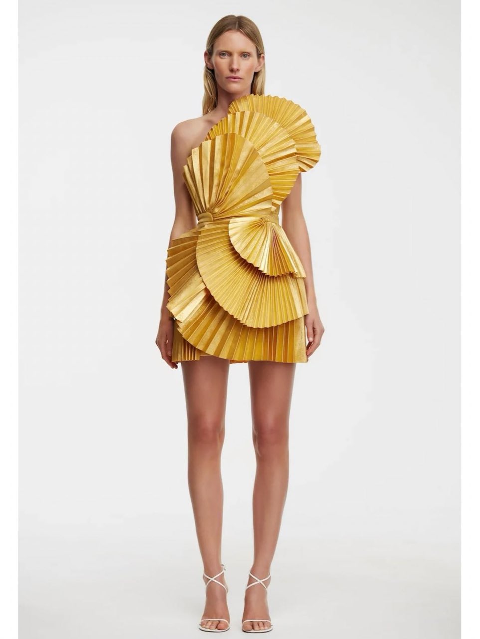 Gold mini dress