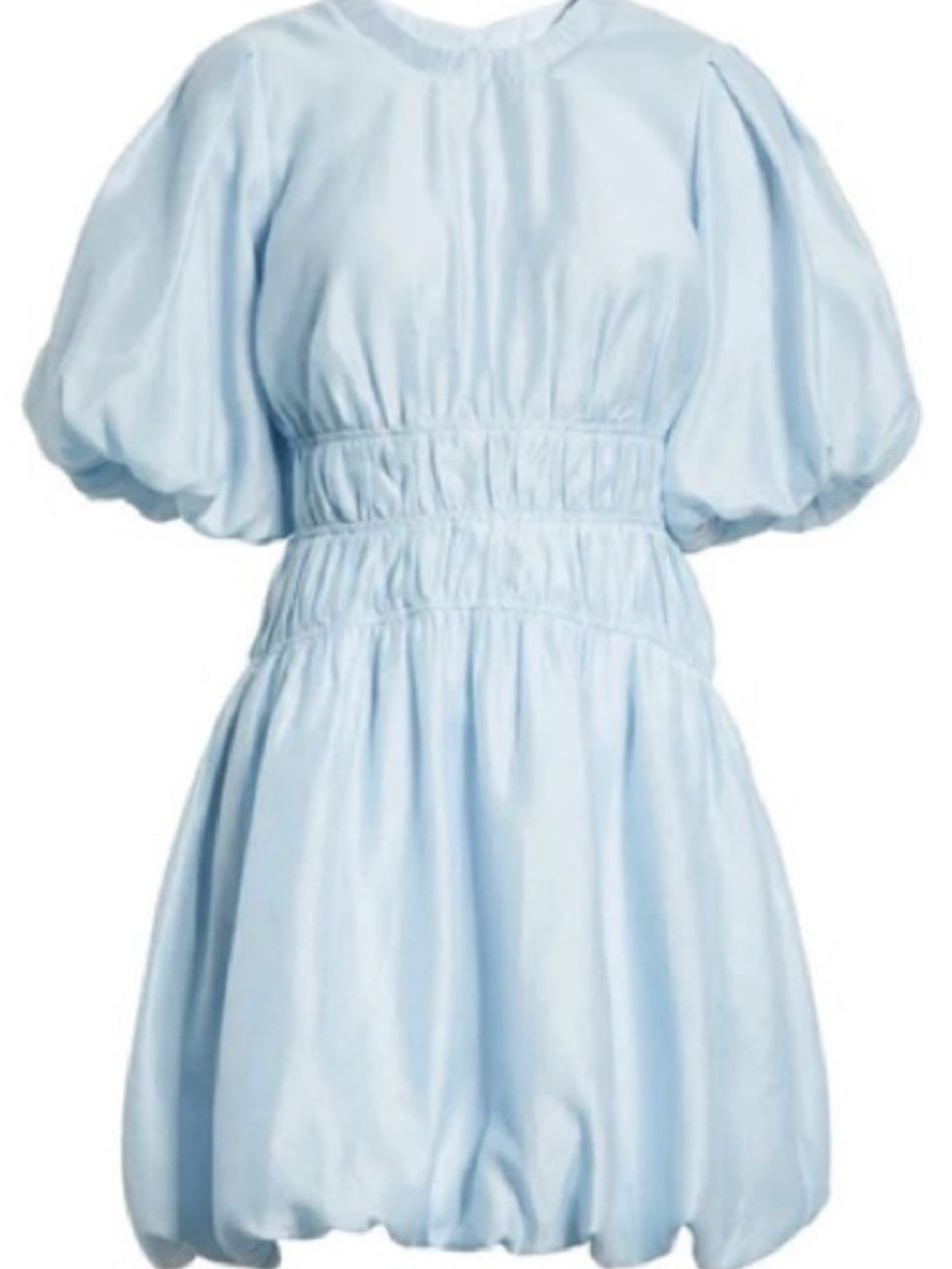 echo pleated bubble hem dress