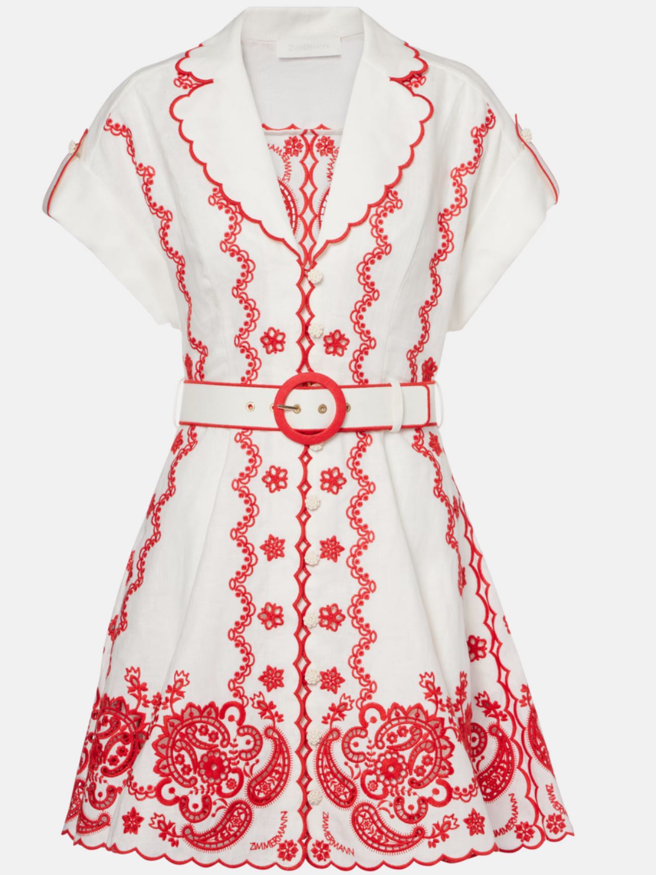 Zimmerman Red and White Mini Dress