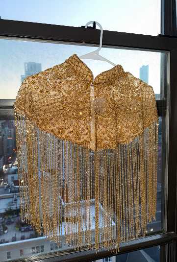Gold Beaded Fringe Cape