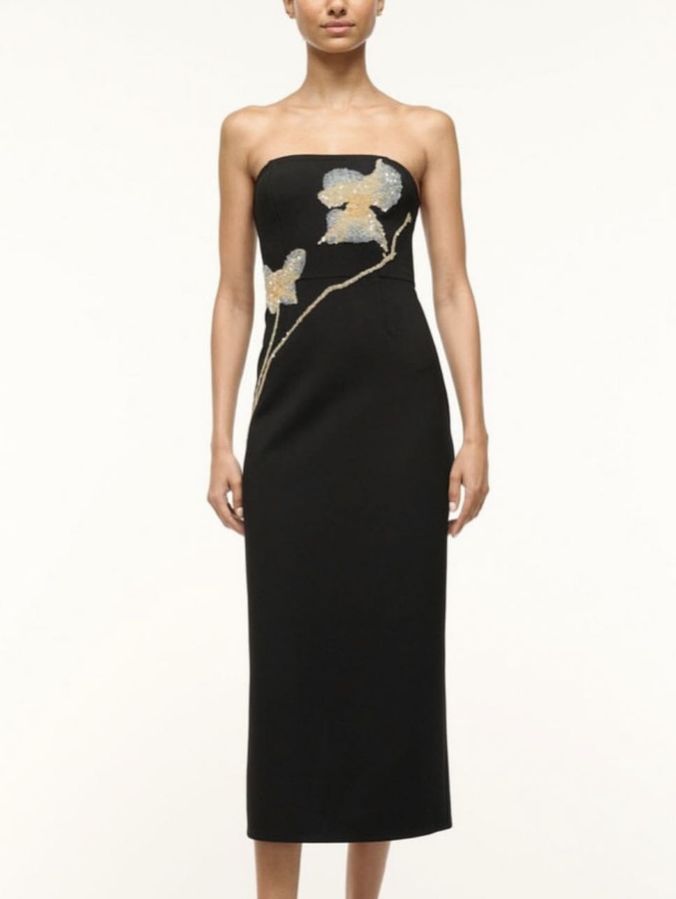 Strapless Embellished Maxi Dress