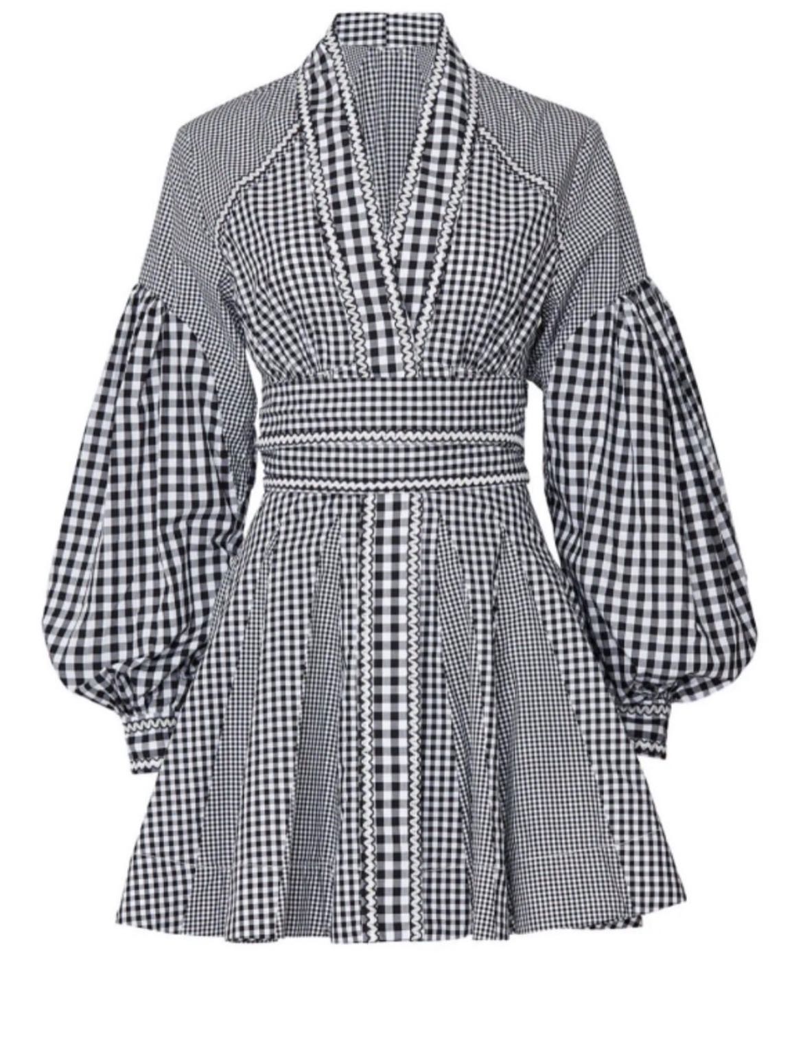 Acler black and white gingham dress
