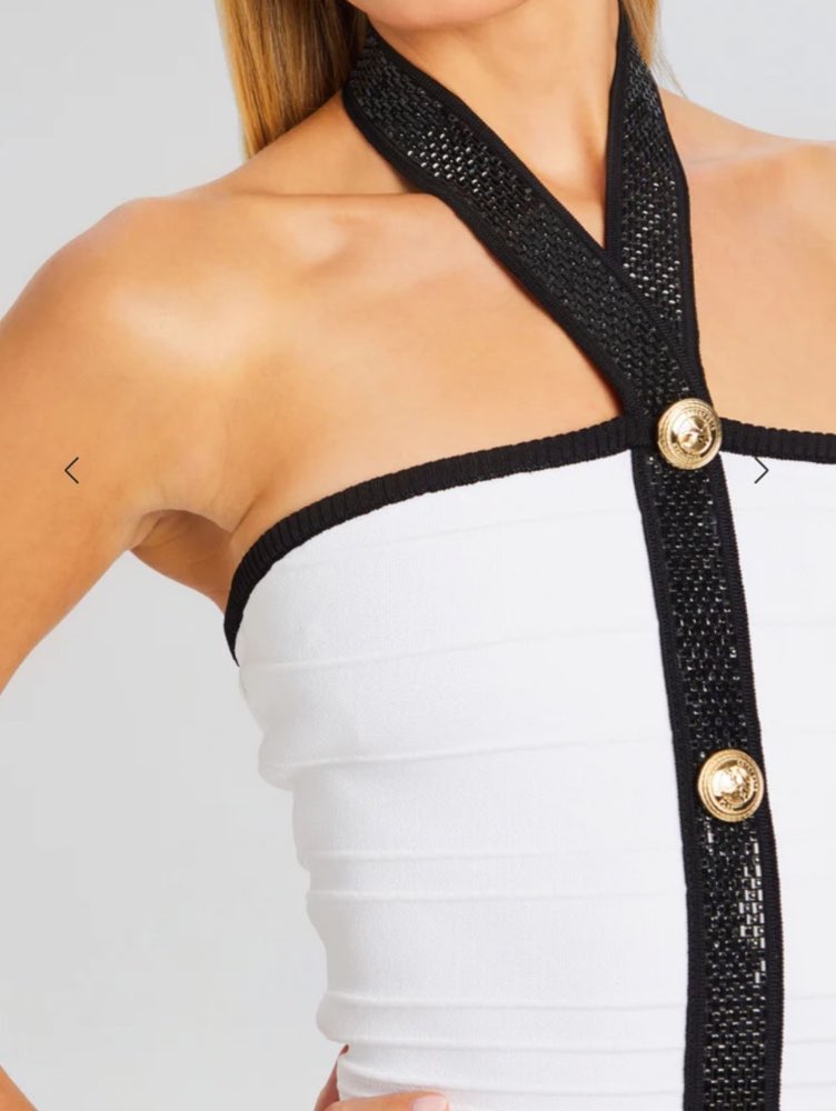 White Halter Bodycon Mini Dress