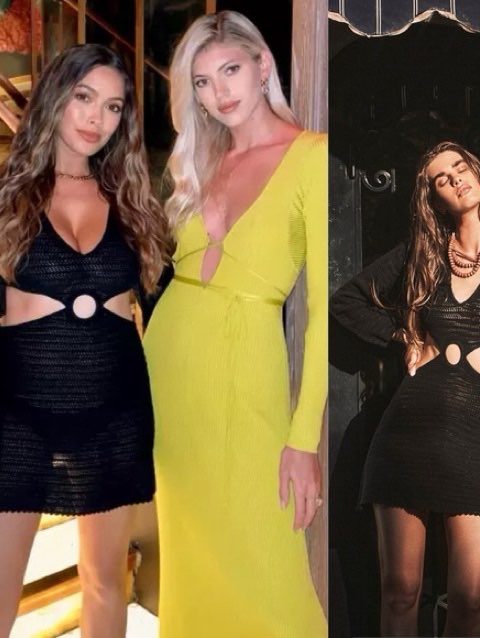 Black Knit Cut-Out Mini Dress