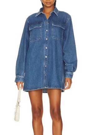 Oversized Denim Shirt Dress