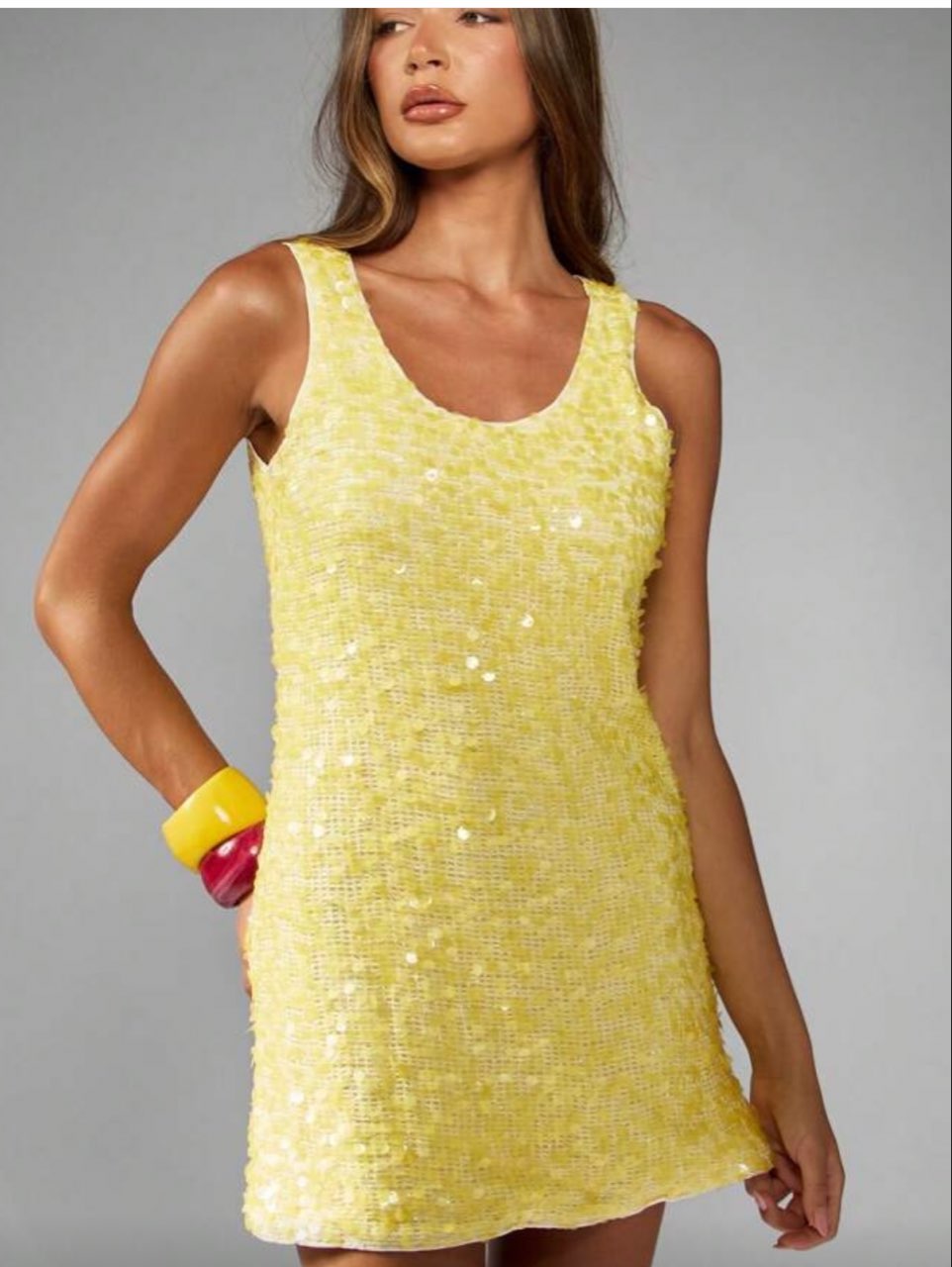 Yellow Sequin Dress