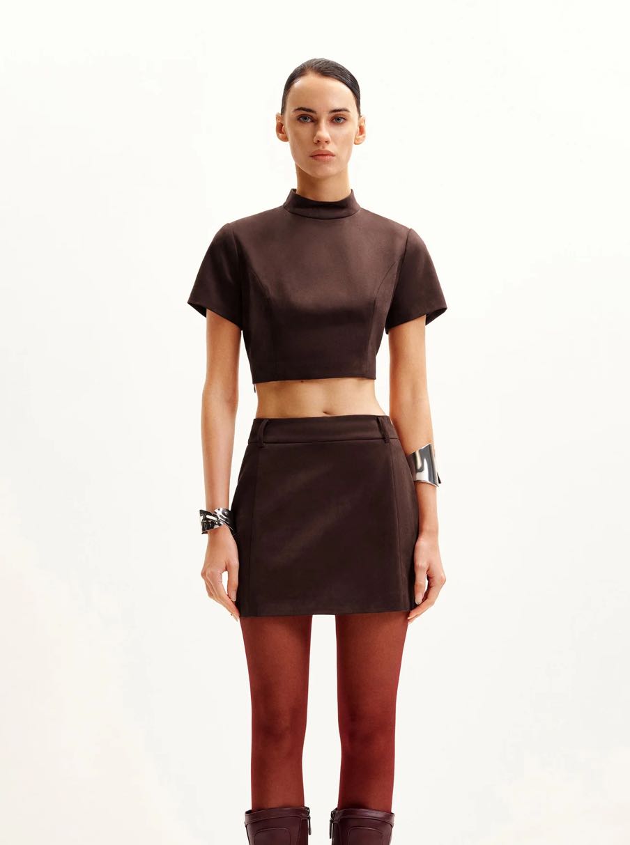 JW PEI Faux Suede Skirt Set