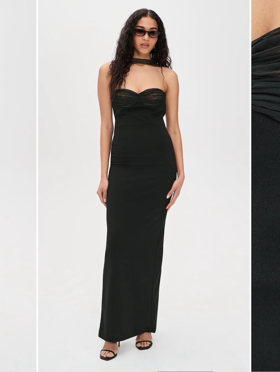 Black Strapless Maxi Dress with Back Bow