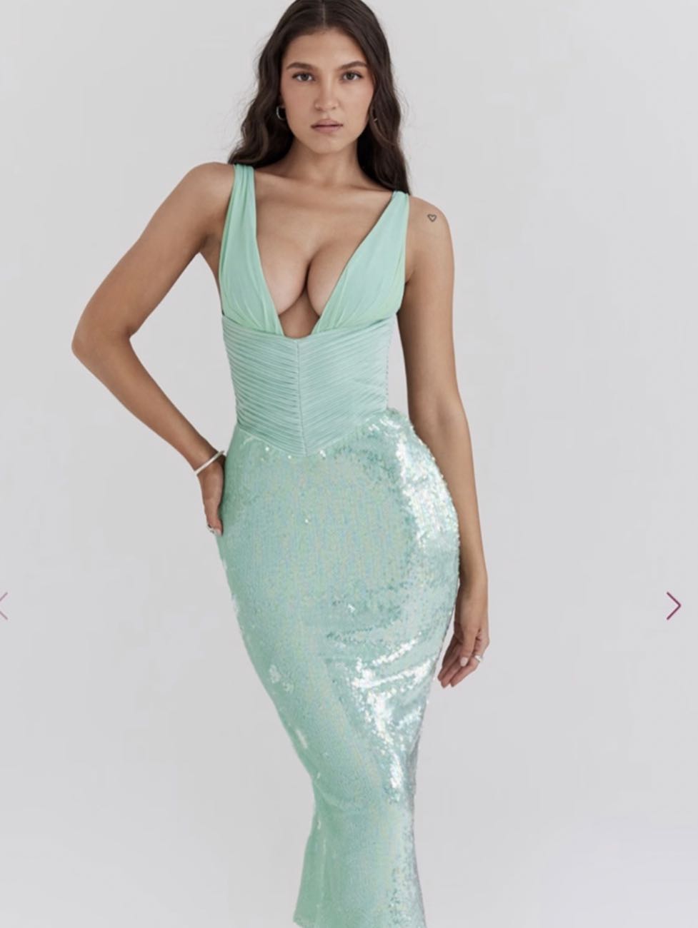Mint Green Sequin Maxi Dress