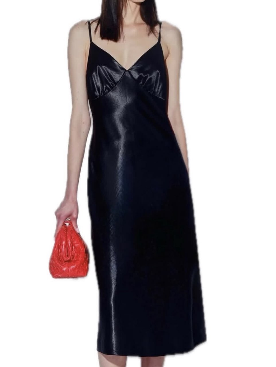 Black Satin Slip Dress