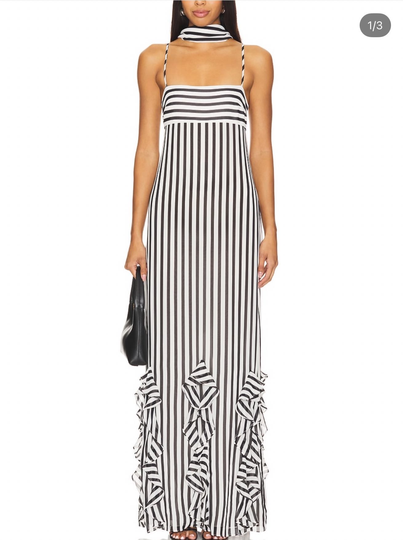 House of Harlow 1960 x Revolve Nieve Maxi Dress in Black & White