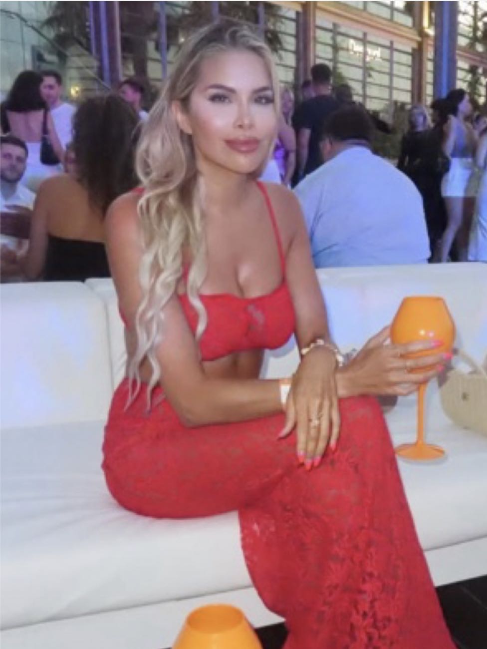 Red Lace Two-Piece Set