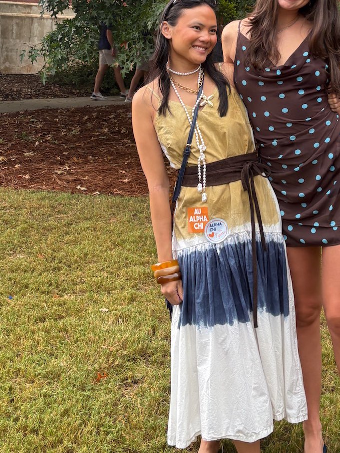 Tandi block tie dye midi