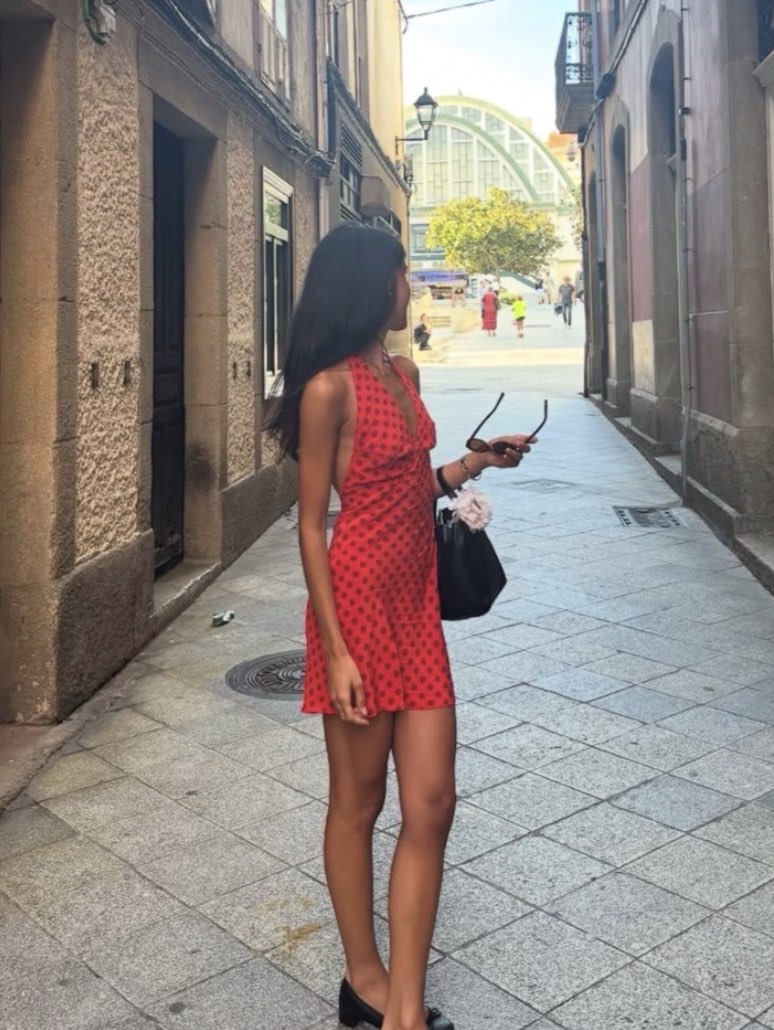 Red Polka Dot Halter Mini Dress