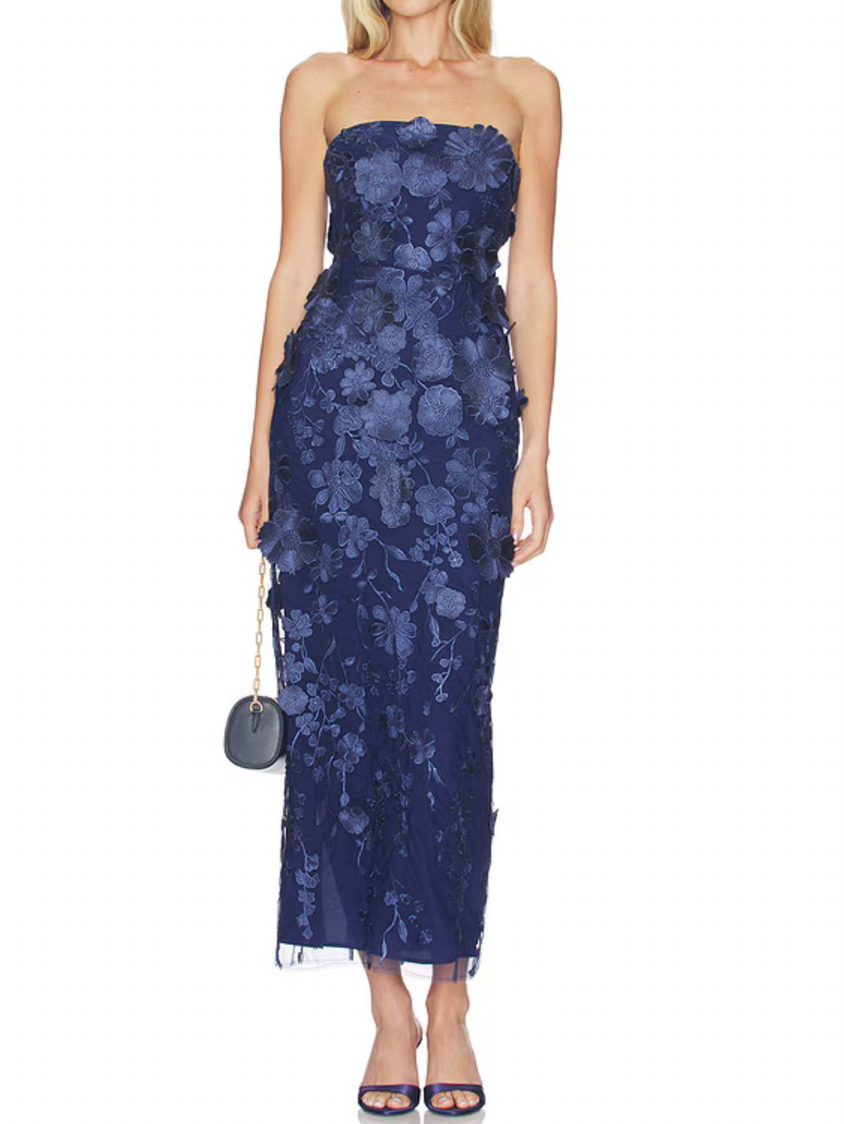 Popin Gown in Navy