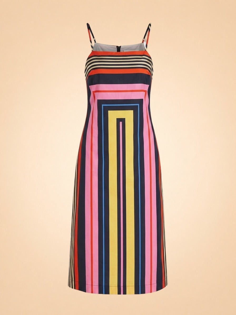 Colorful Striped Midi Dress