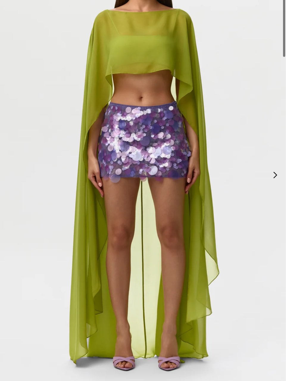 Sheer Lime Green Cape Top