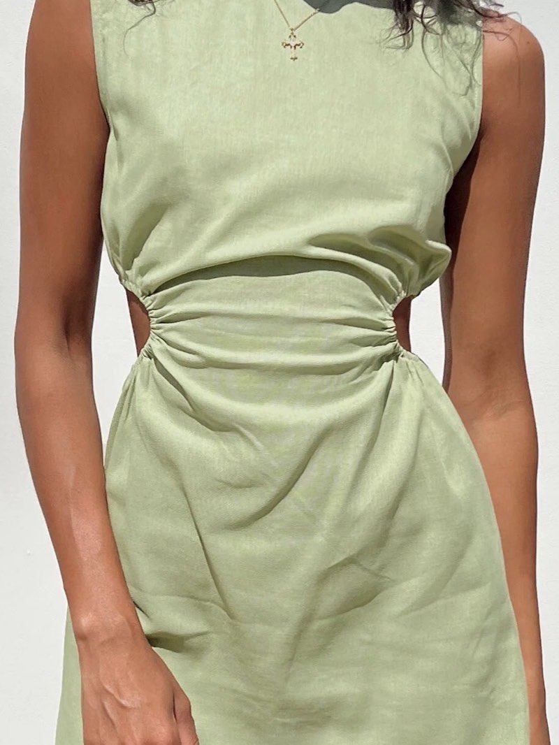 Green Mini Cutout Dress