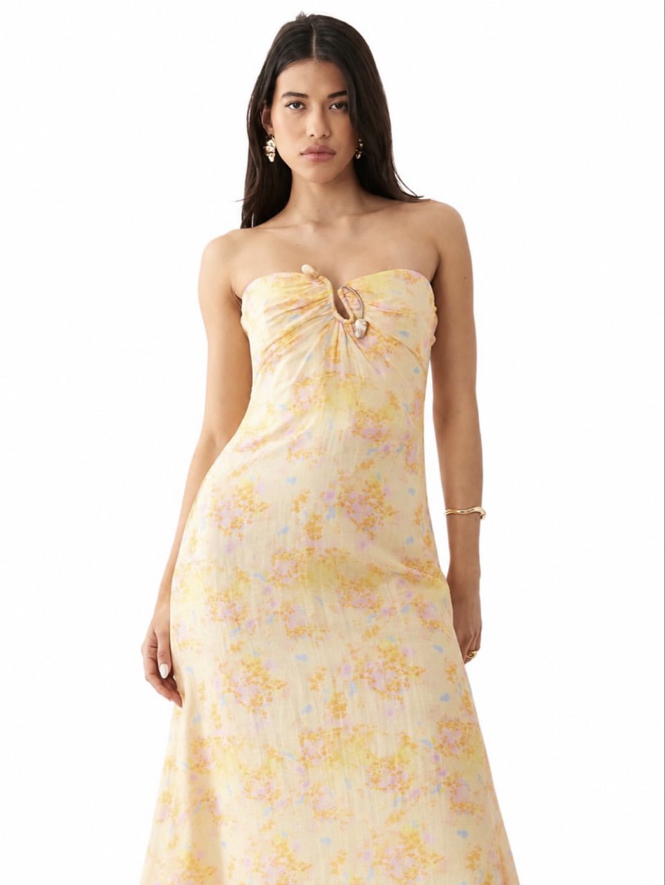 Floral Satin Midi Dress