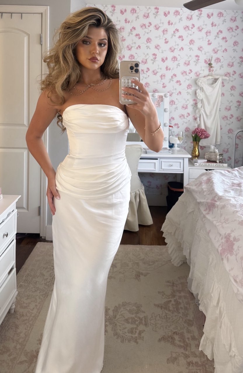 Jasmine Strapless Satin Maxi