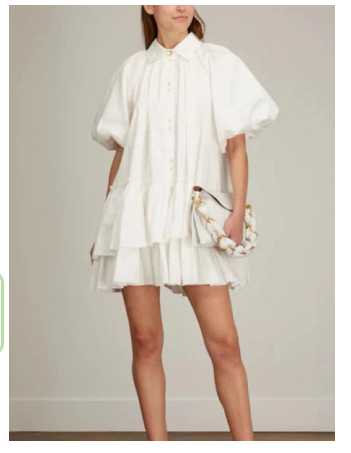 White Puff Sleeve Ruffle Mini Dress
