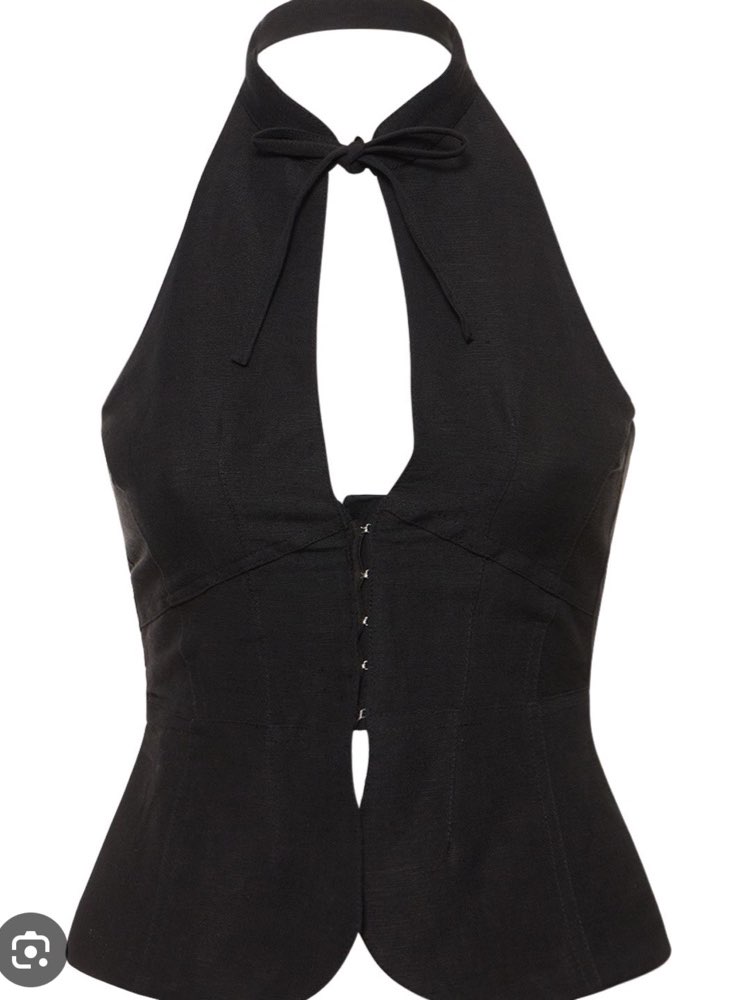 Black Halter Peplum Top