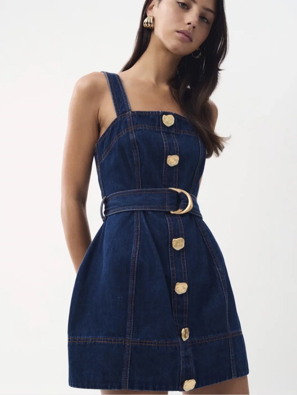 AJE Gianna Denim Mini Dress