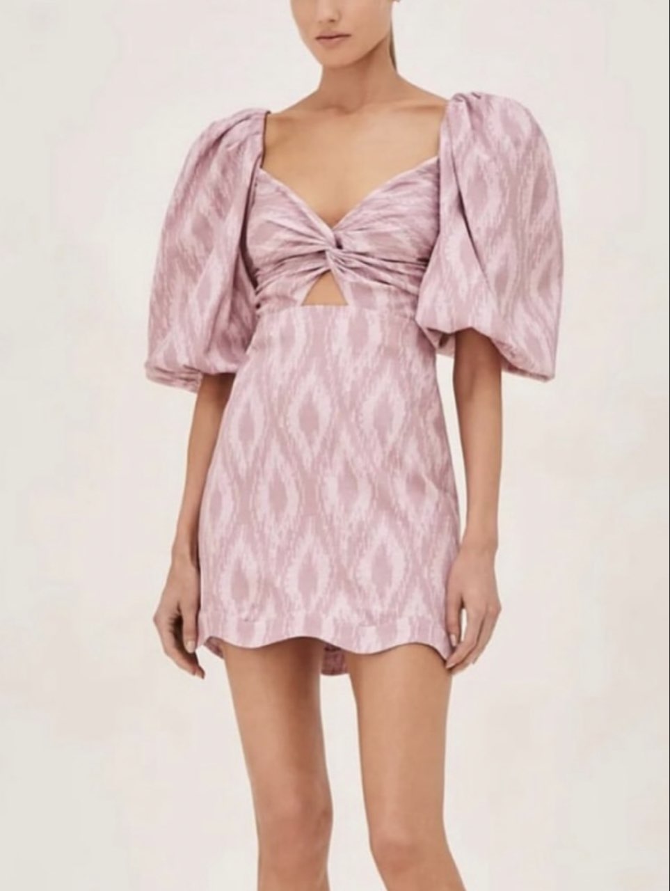 Pink Puff Sleeve Mini Dress