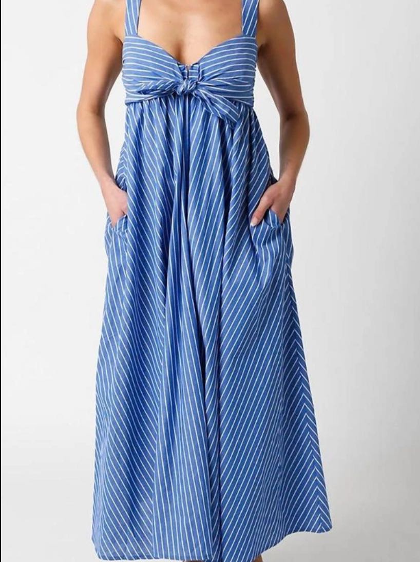 Blue Striped Maxi Dress