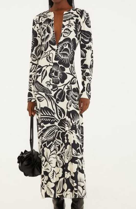 Black and White Floral Maxi Dress