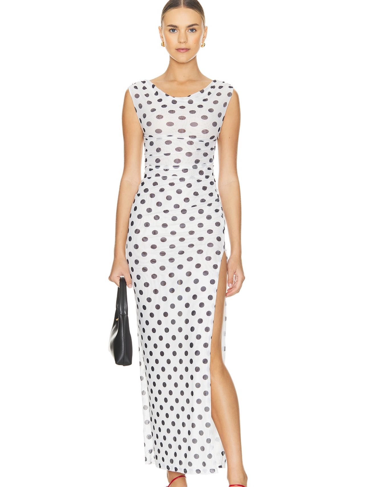 Polka dot maxi dress