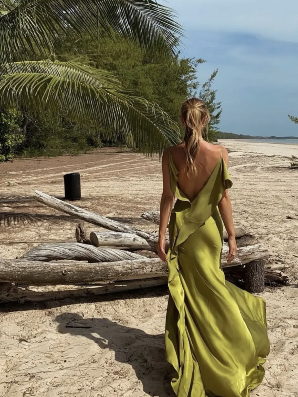 Olive Green Satin Cowl Neck Maxi Dress