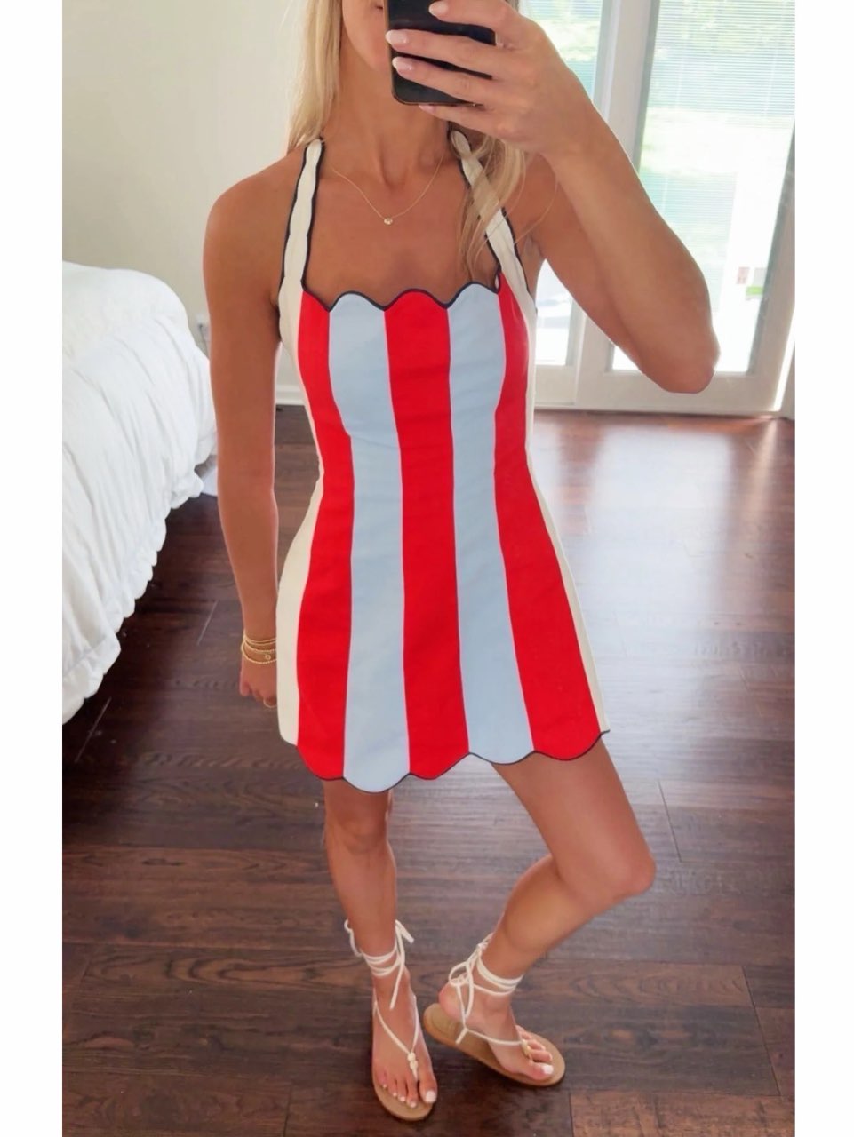 COCOLILYS Coco Mini Stripe in red, white, and powder blue size XS
