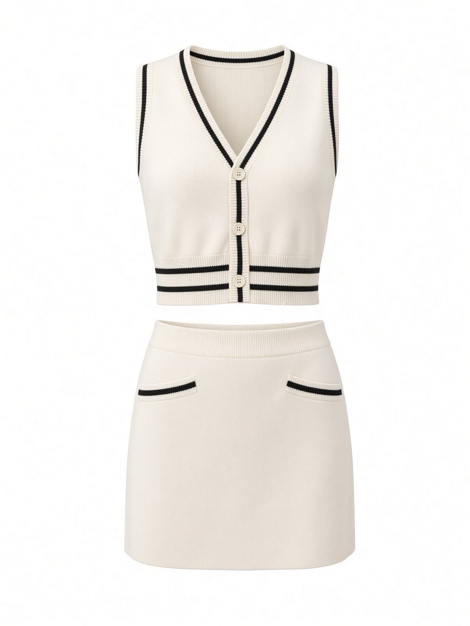 Knit Top and Skirt Set