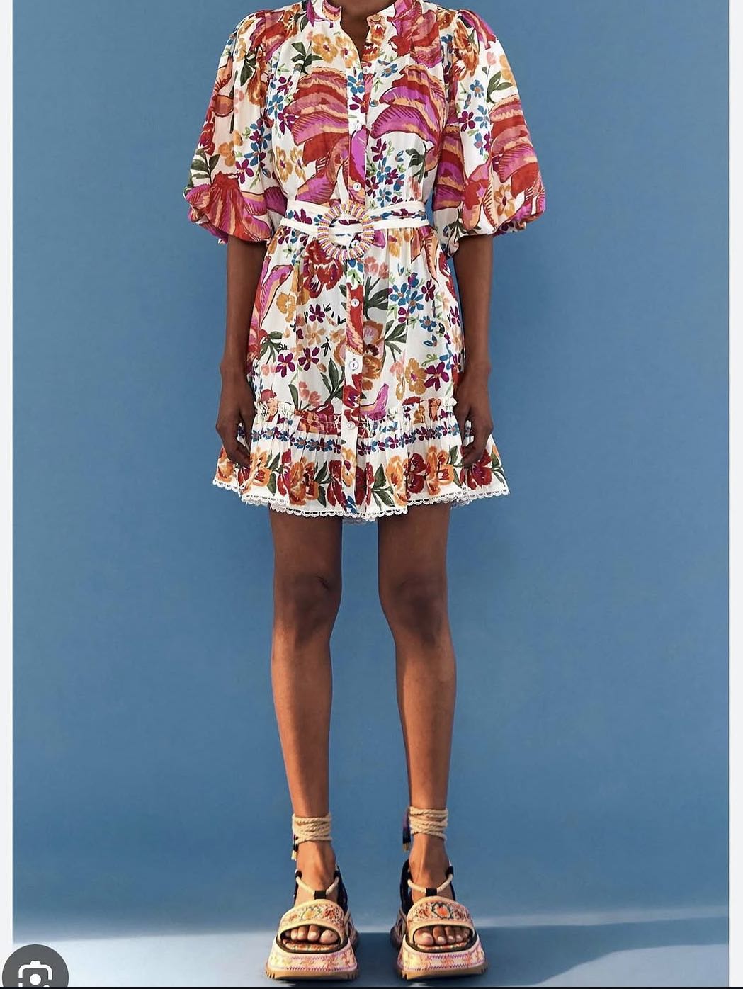 Floral Puff Sleeve Mini Dress