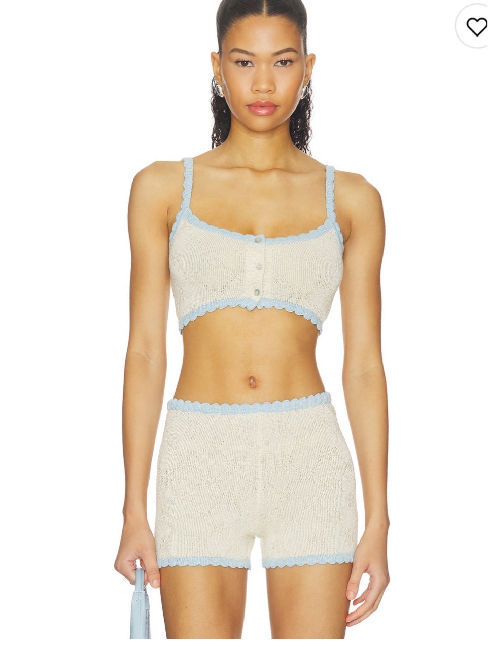 Scalloped Knit Crop Top and Shorts Set