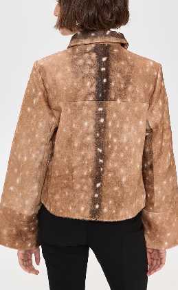 Fawn Print Collared Jacket