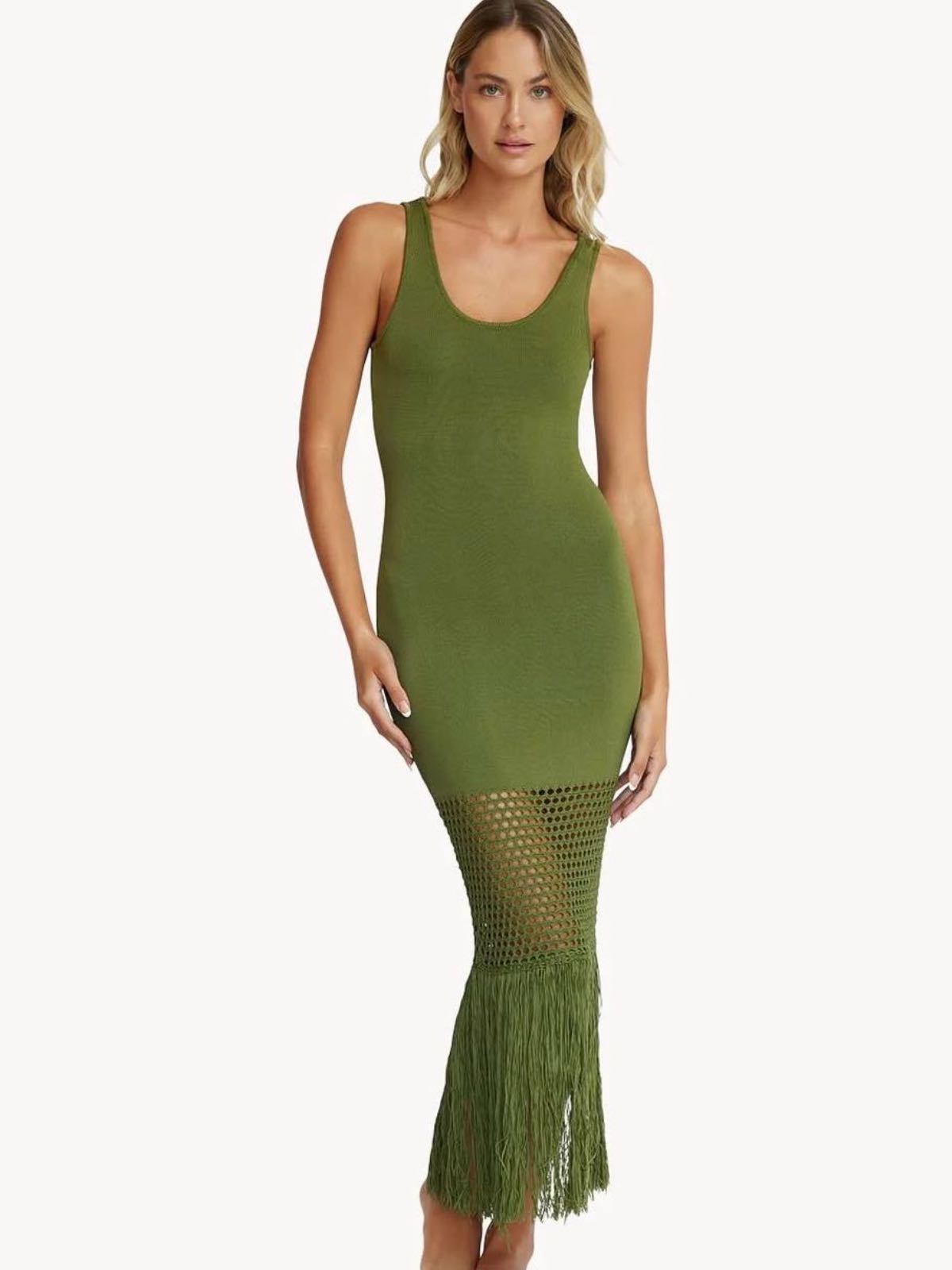 Green Fringe Maxi