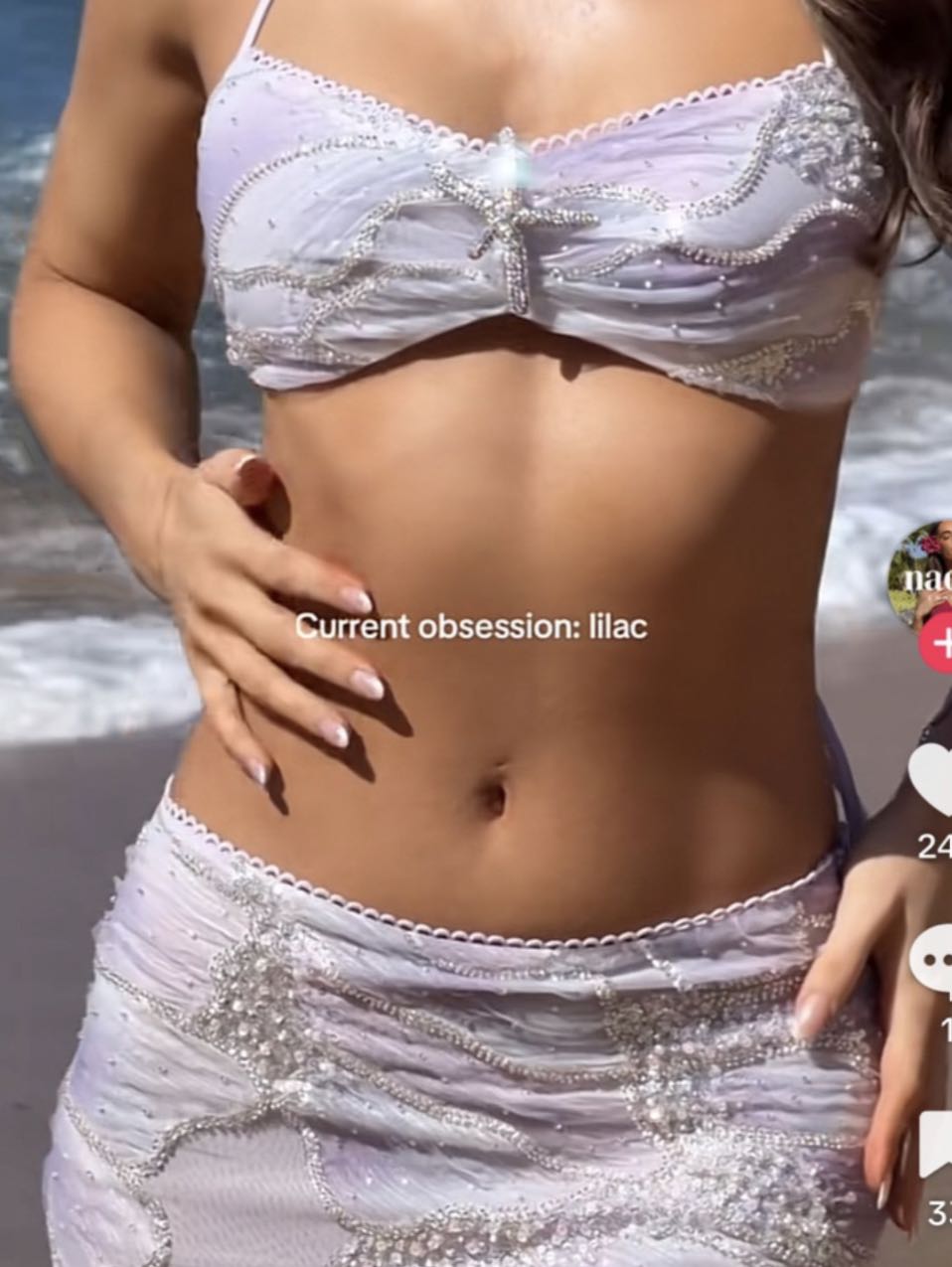 Lavender Sequin Embellished Two-Piece Set