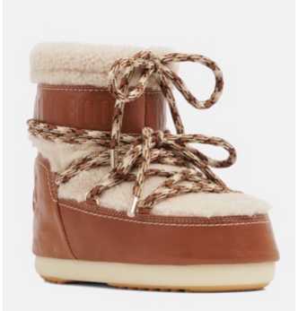 Chloé x Moon Boot Shearling & Leather Boots