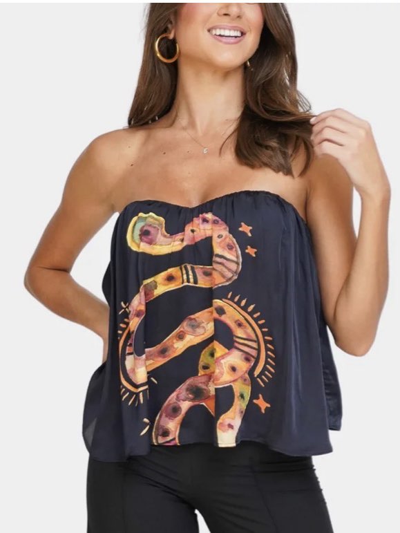 Snake Print Strapless Top