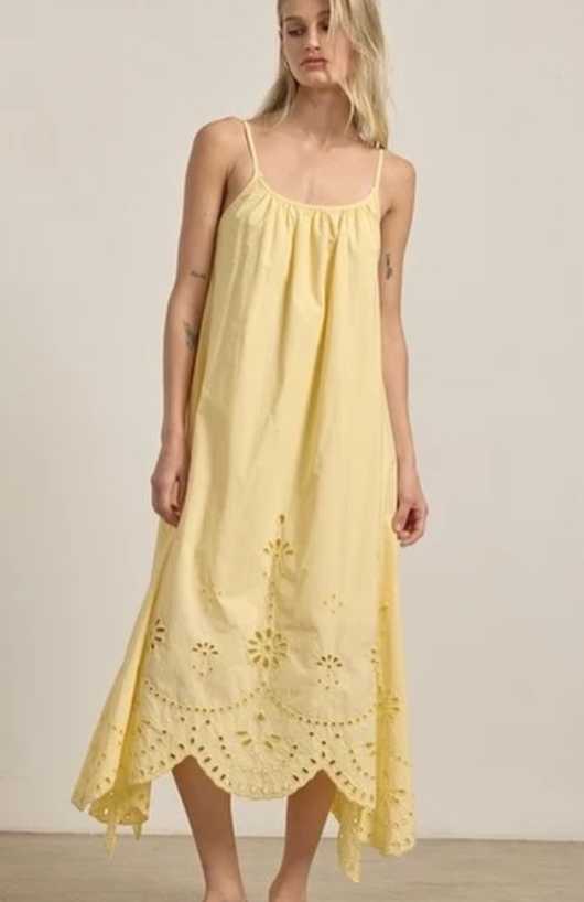 Yellow Eyelet Midi Sundress