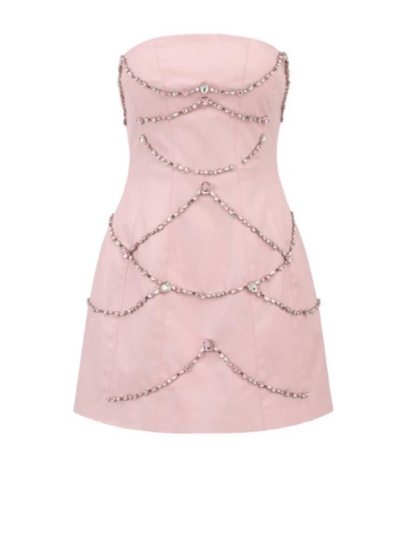 Embellished Strapless Mini Dress