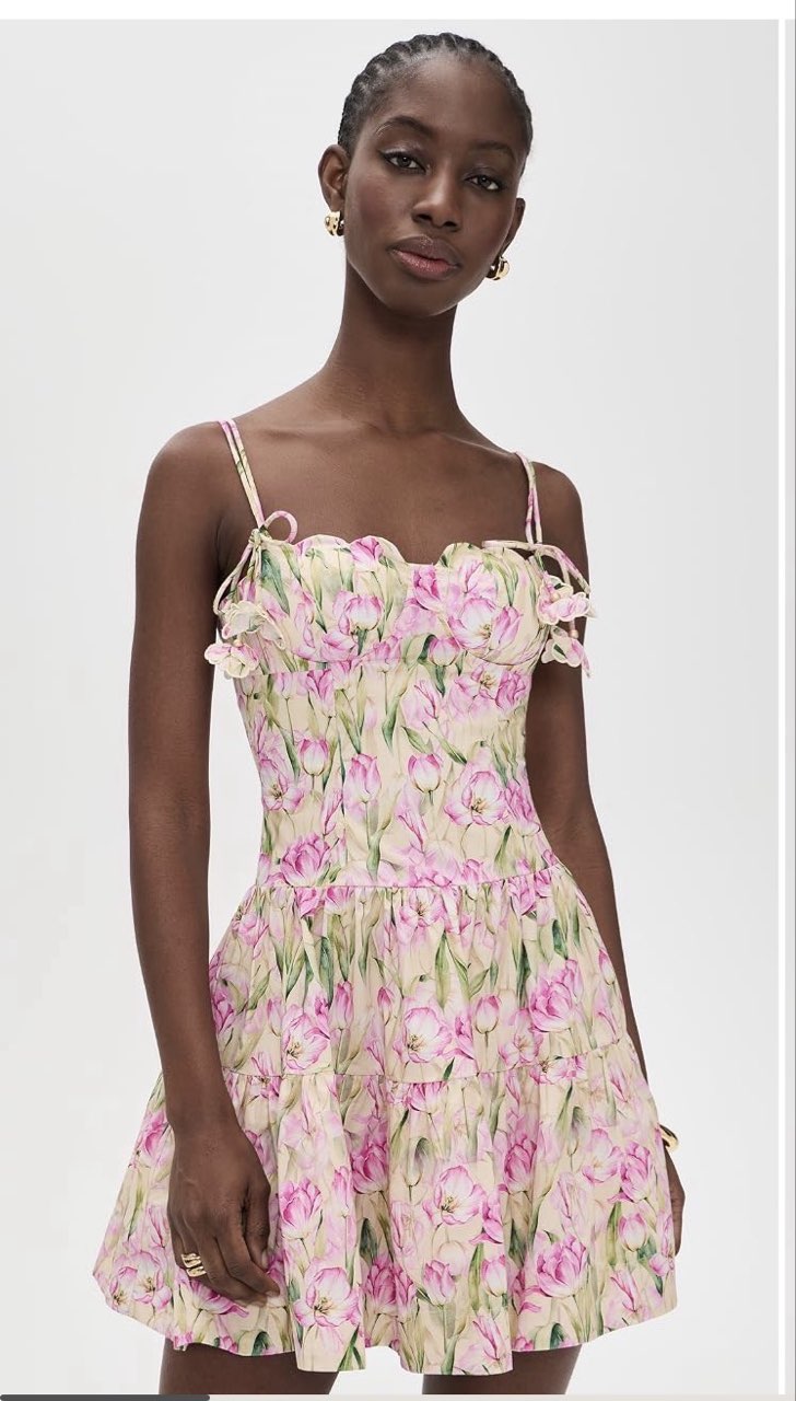 Pink and green mini dress