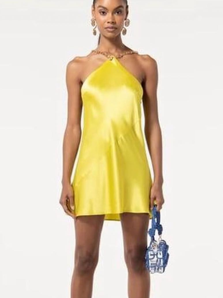 Cult Gaia chartreuse mini dress