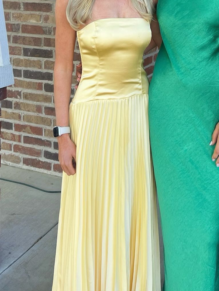 Yellow drop waist maxi dress