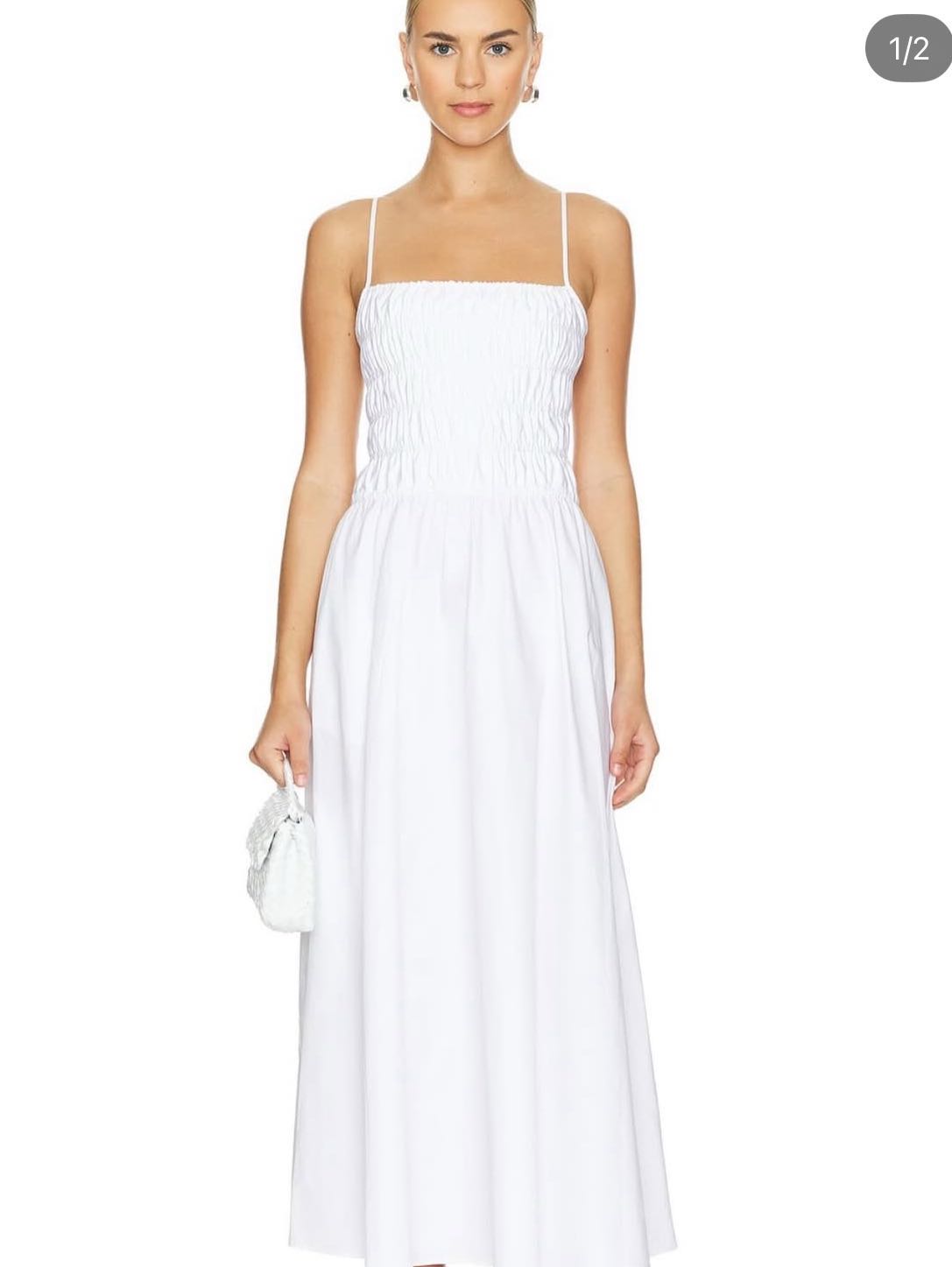 Solid and Striped white cutout dress