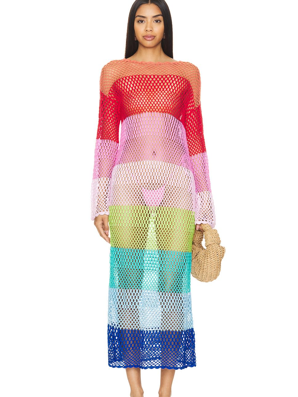 Paula Maxi Dress in Multi Stripe