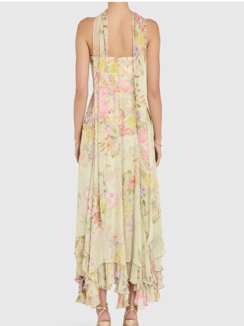 Floral Strapless Midi Dress